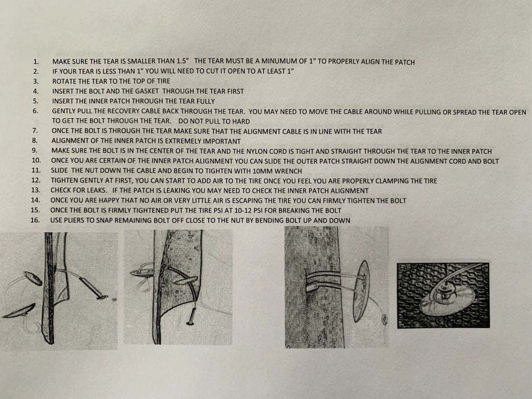 Sidewall Slug - Not-Reparatur Reifenseitenwand