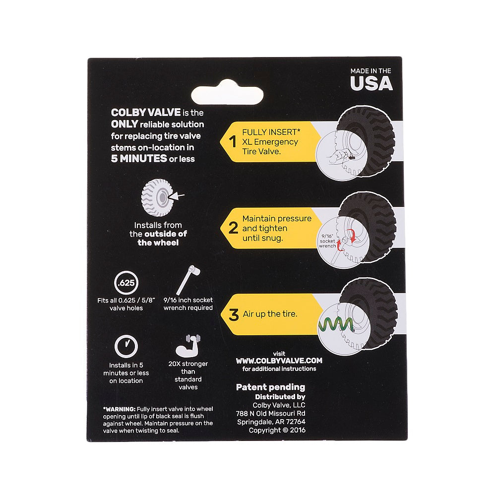 Colby Valve XL Emergency Valve System 1er Pack